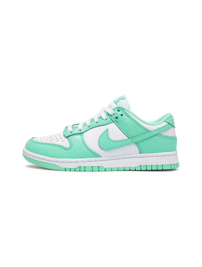 green dunks on feet
