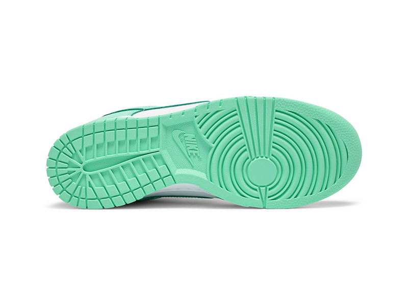 green dunks on feet