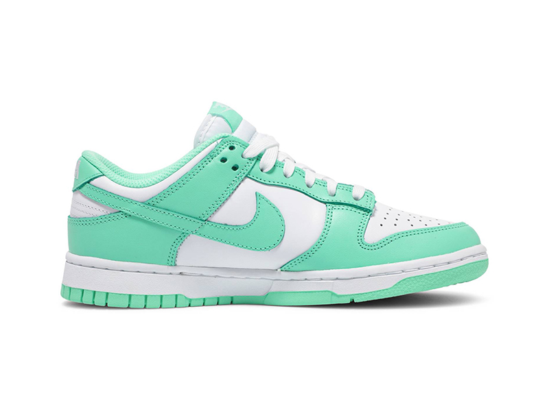 green dunks on feet