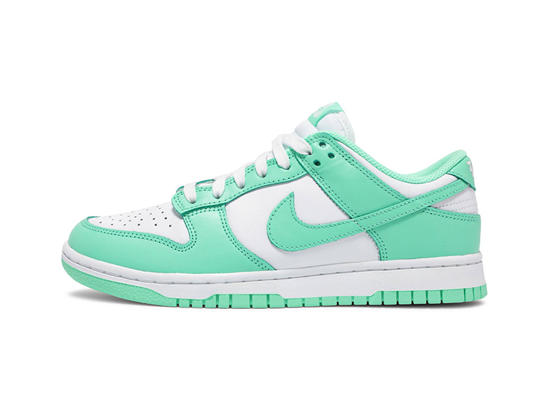 green dunks on feet